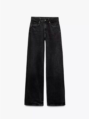 Zara women’s  Black Straight-Leg Jeans - Classic Fit